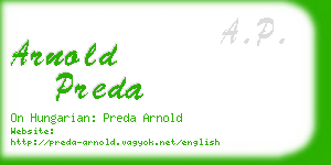 arnold preda business card